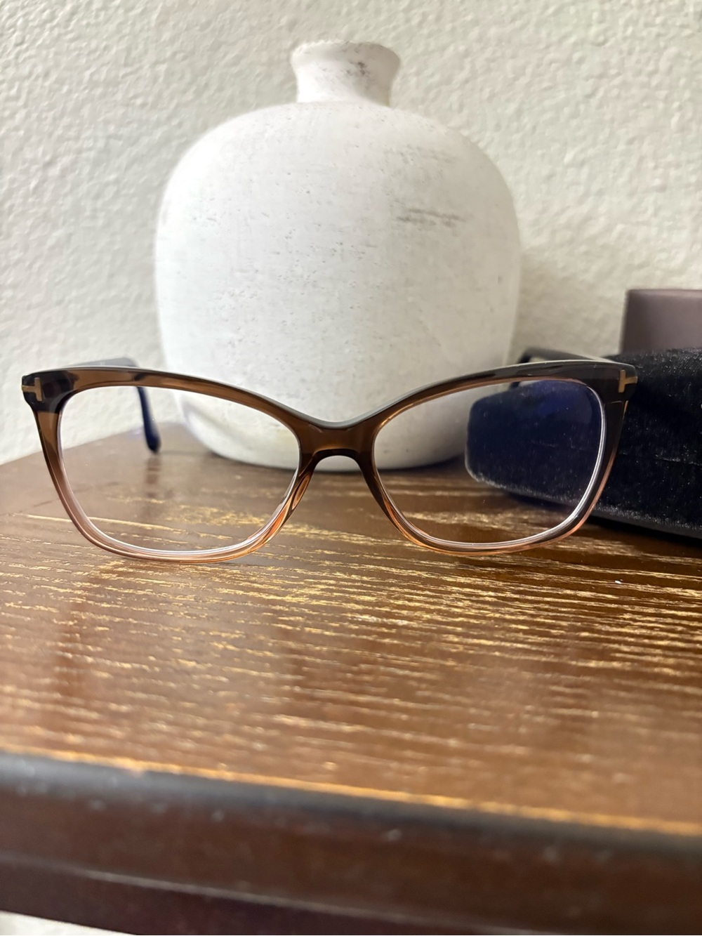 Tom Ford Brown fade Cat-Eye Eyeglasses